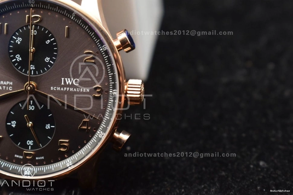 Chrono (Same Black ZF Best Edition Thickness Practical Portuguese 1:1 Genuine) on Strap A7750 IW371482 as Leather 444 0511
